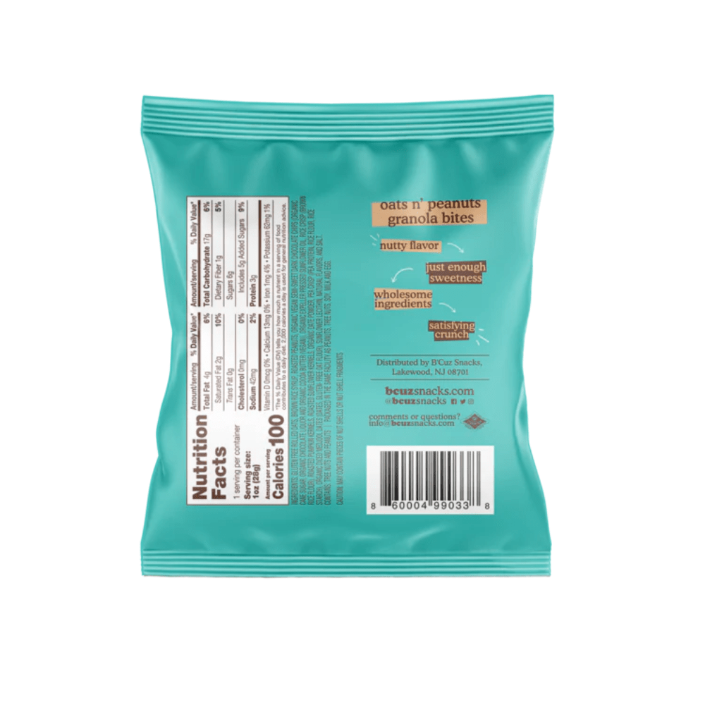 B'Cuz Granola Bites - Peanut 3 Pack - Fuel Goods