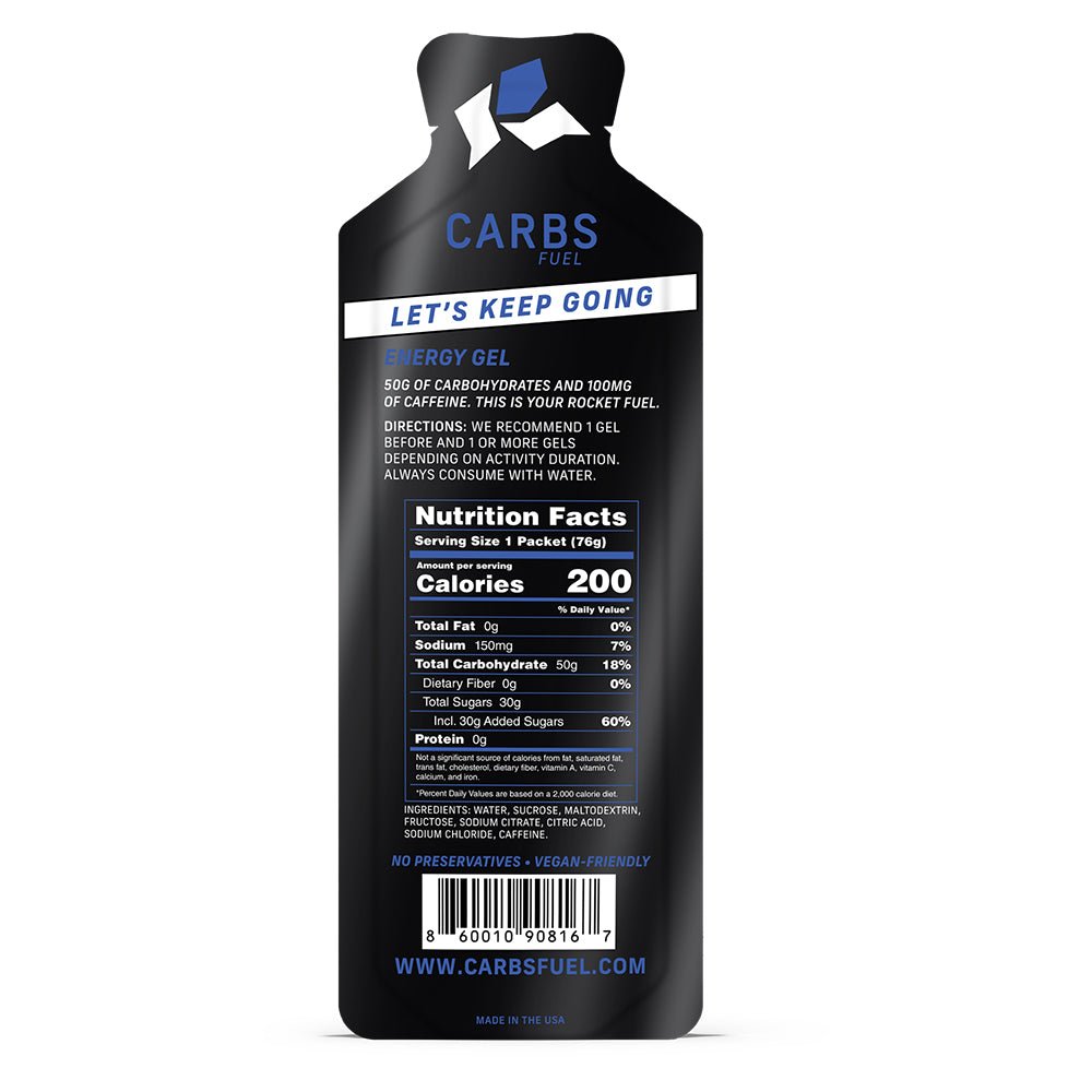 Carbs Fuel Caffeinated Energy Gel - Caffeinated Original - Fuel Goods