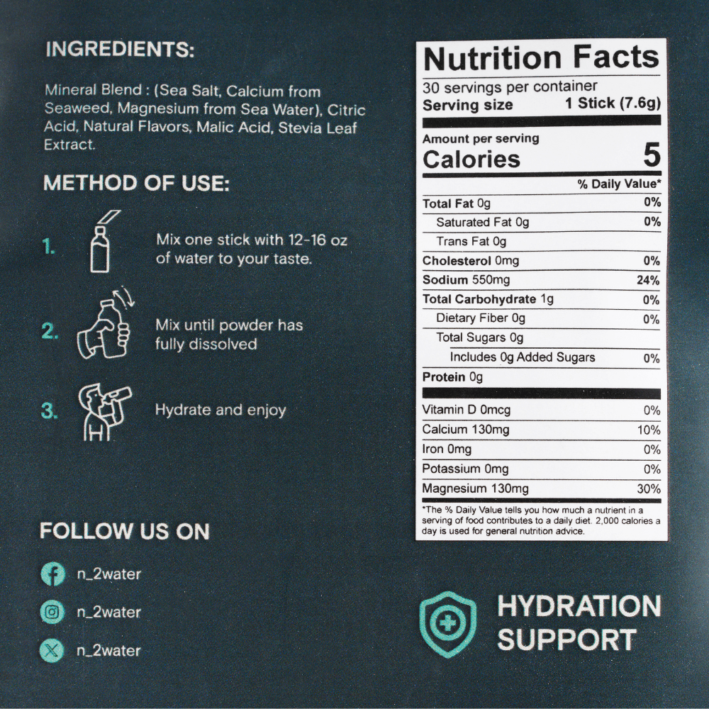 N2 Water Hydration Mix - Lemonade - Fuel Goods