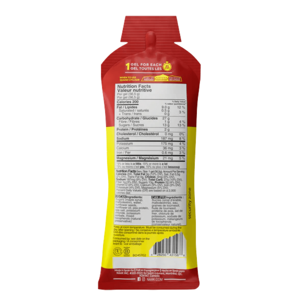 Naak Ultra Energy Gels - Salted Maple - Fuel Goods