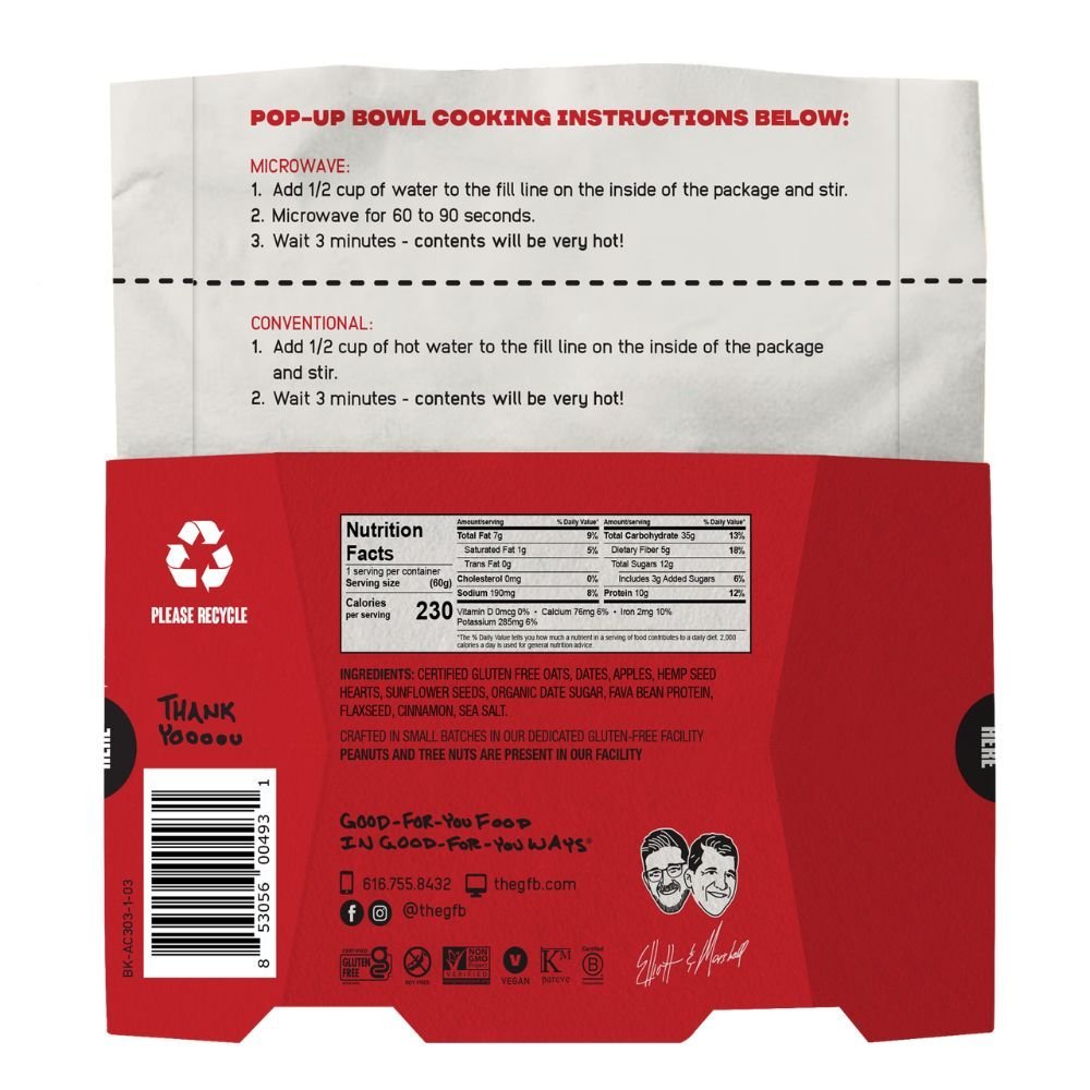 The GFB Oatmeal - Apple Cinnamon - Fuel Goods