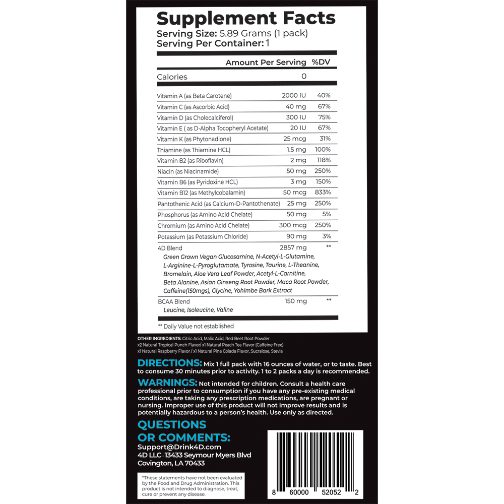 4D Energy + Hydration - Pina Colada - Fuel Goods