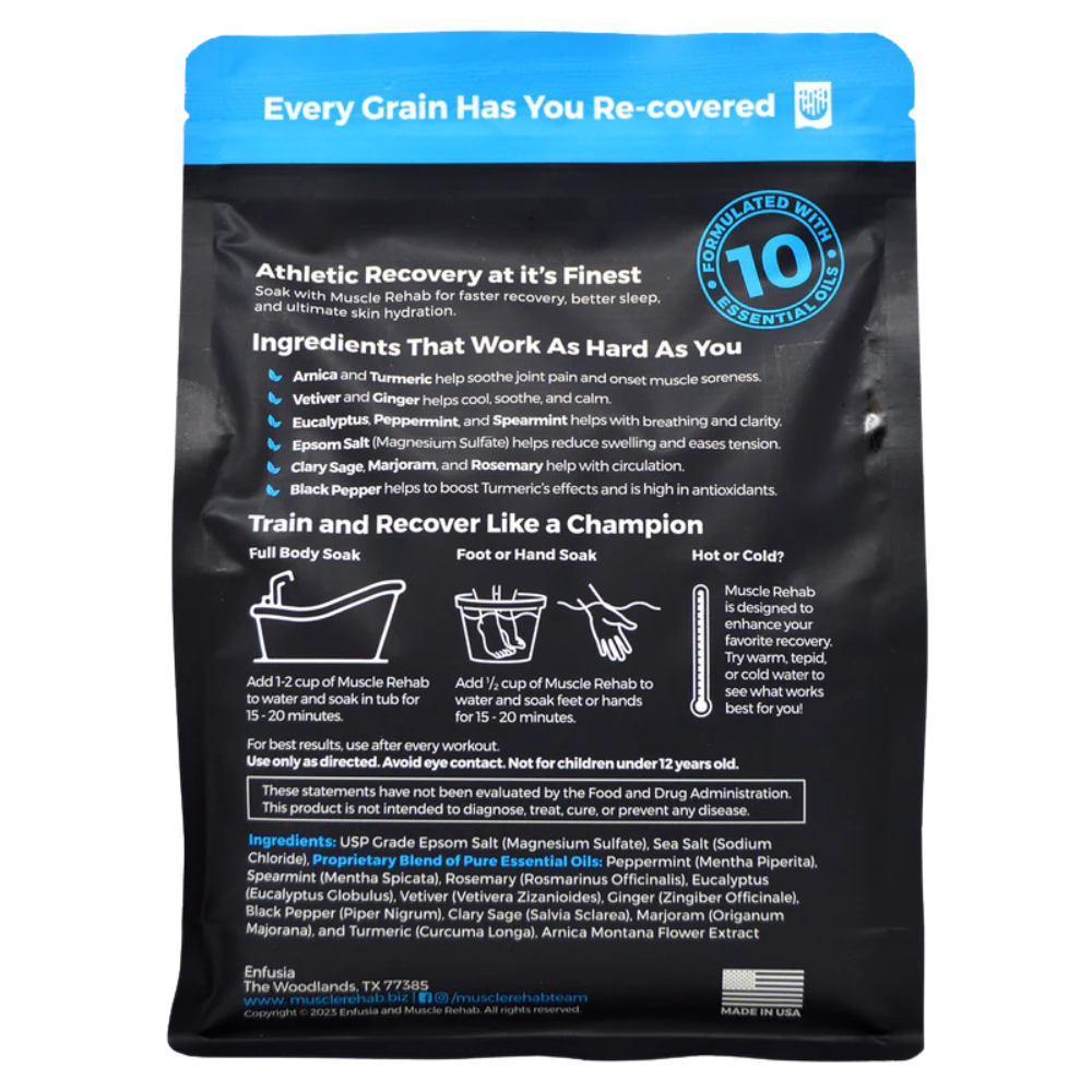 Muscle Rehab - Magnesium Epsom Salt & Arnica Muscle Recovery Bath Soak for Athletes