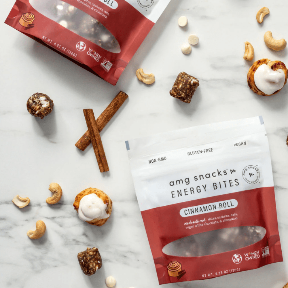 AMG Snacks Energy Bites 4oz - Cinnamon Roll - Fuel Goods