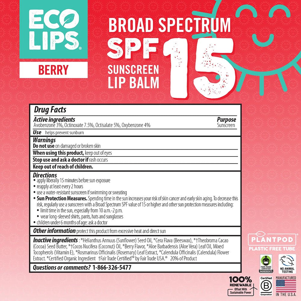 Eco Lips SPF 15 Lip Balm - Berry - Fuel Goods