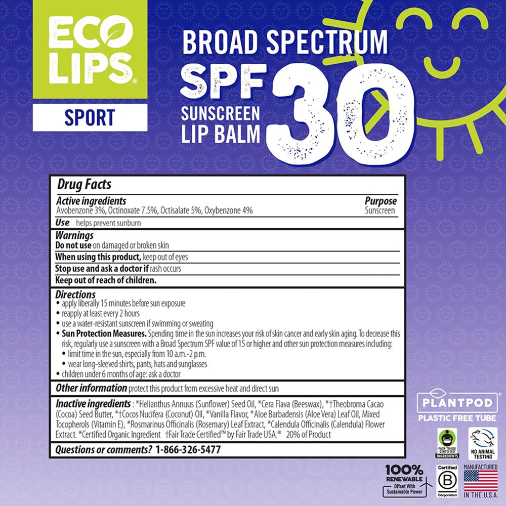 Eco Lips Sport SPF 30 Sunscreen Lip Balm - Fuel Goods