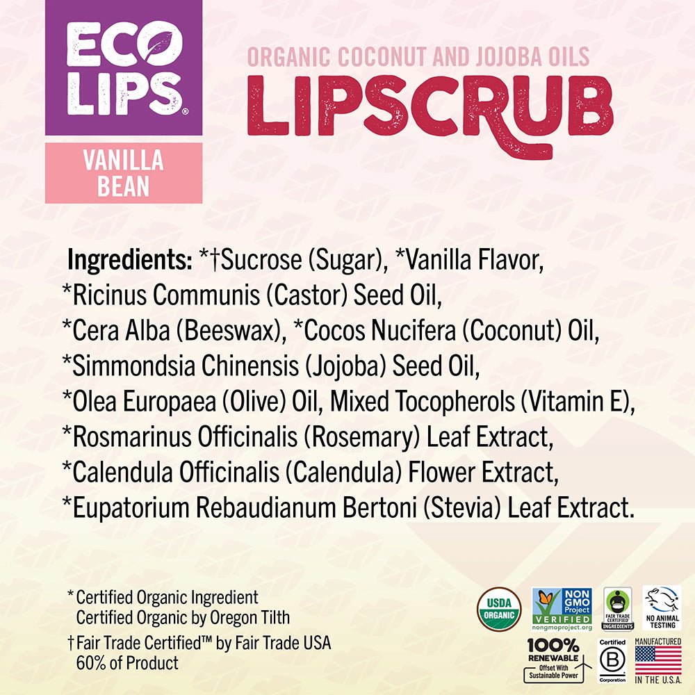 Eco Lips - Vanilla Bean Lip Scrub - Fuel Goods