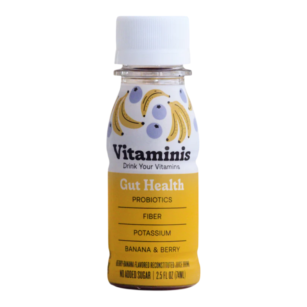 Vitaminis Gut Health Shot - Banana & Berries - single bottle front