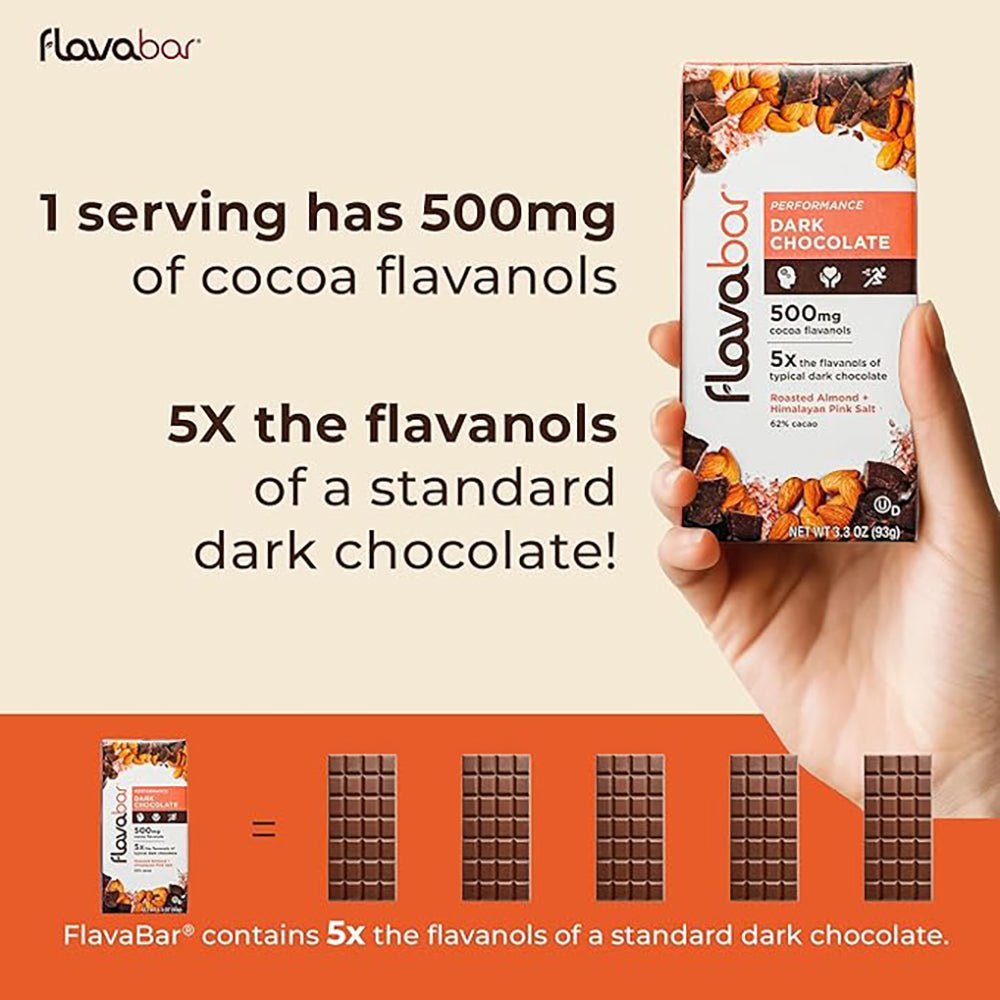 FlavaNaturals FlavaBar Performance Chocolate - Roasted Almond + Himalayan Pink Salt - Fuel Goods