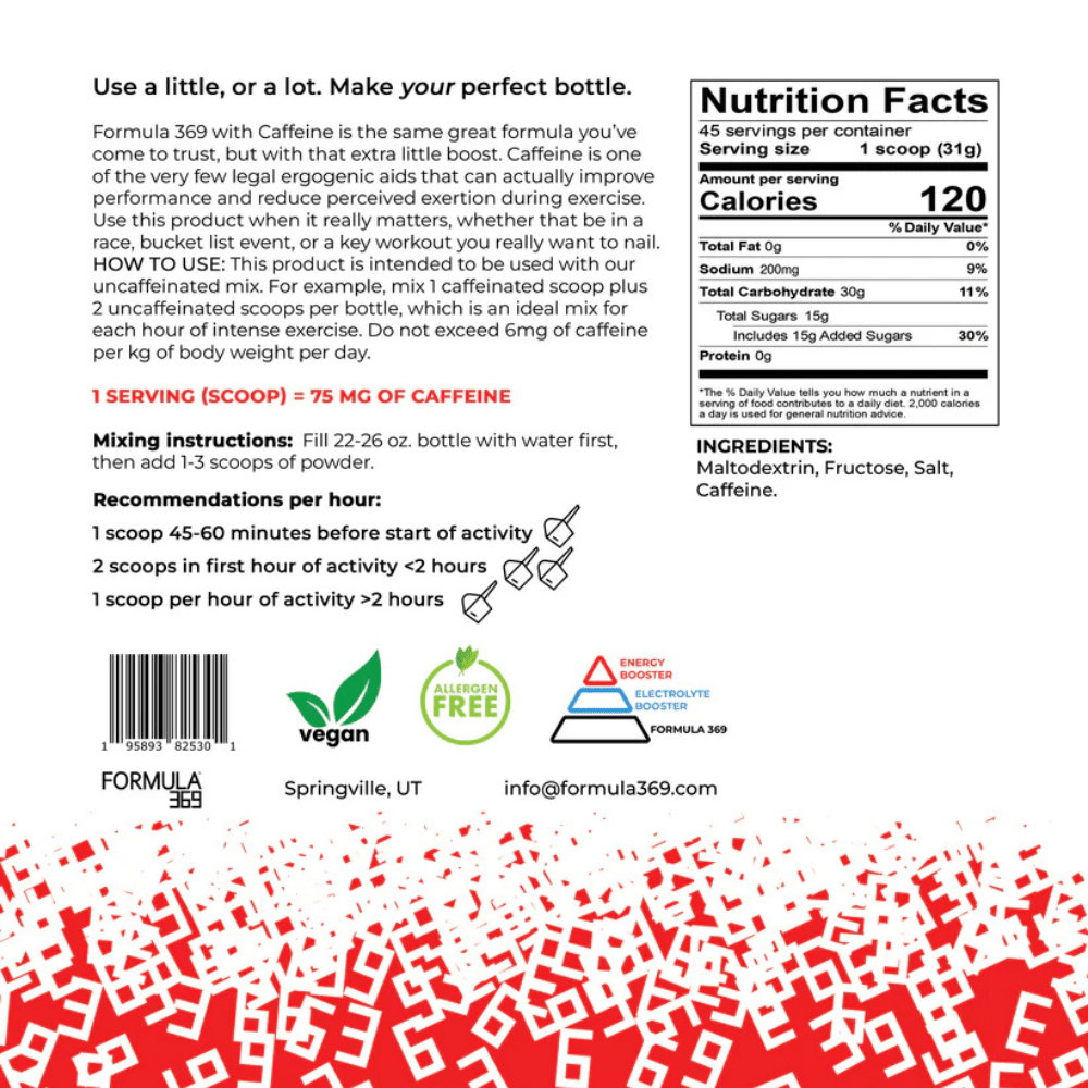 Formula 369 Endurance Fuel Drink Mix with Caffeine - Fuel Goods