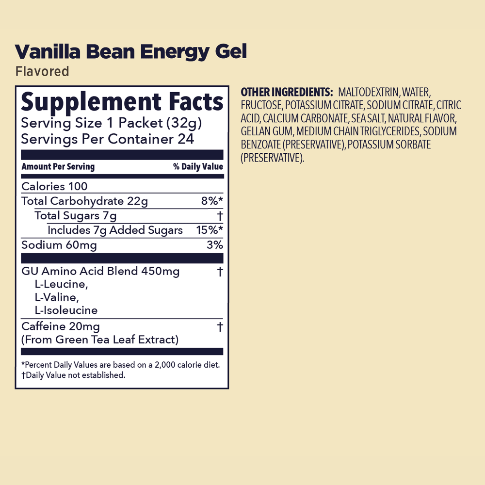 GU Energy Gel - Vanilla Bean - Fuel Goods