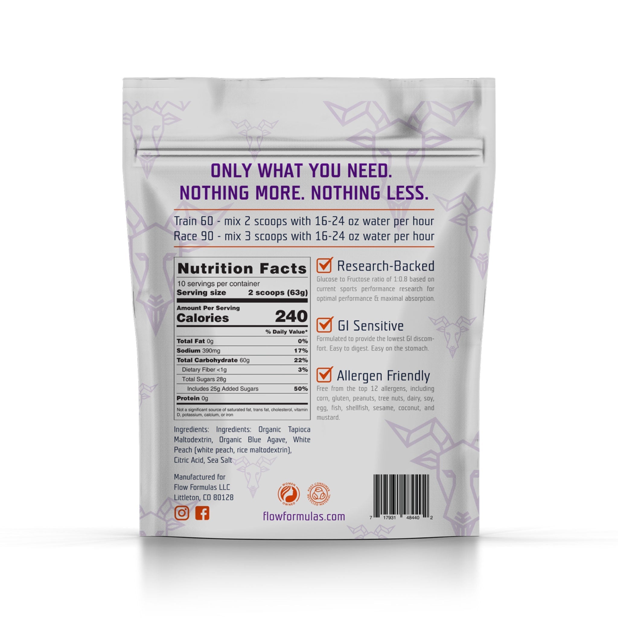 Hillary Allen Special Edition Endurance Bag 10 Serving - White Peach Edition - Fuel Goods