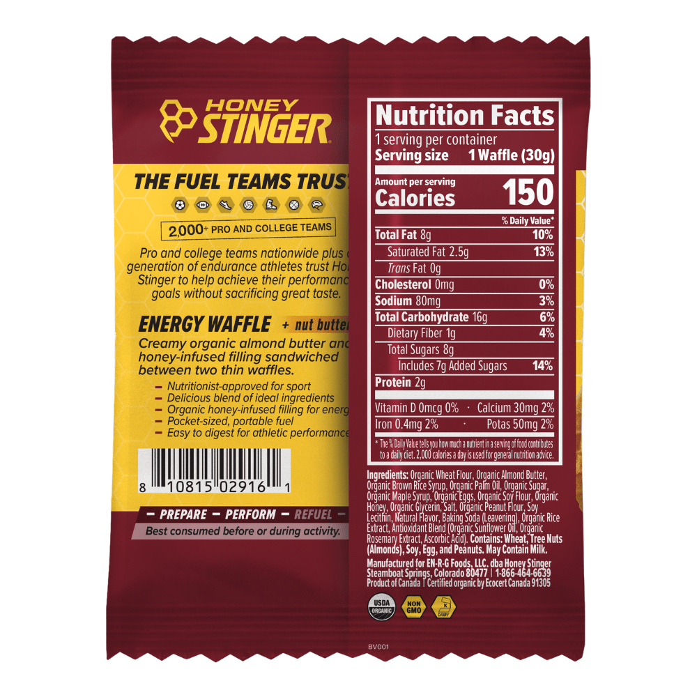 Honey Stinger Waffle - Almond Butter Maple - Fuel Goods