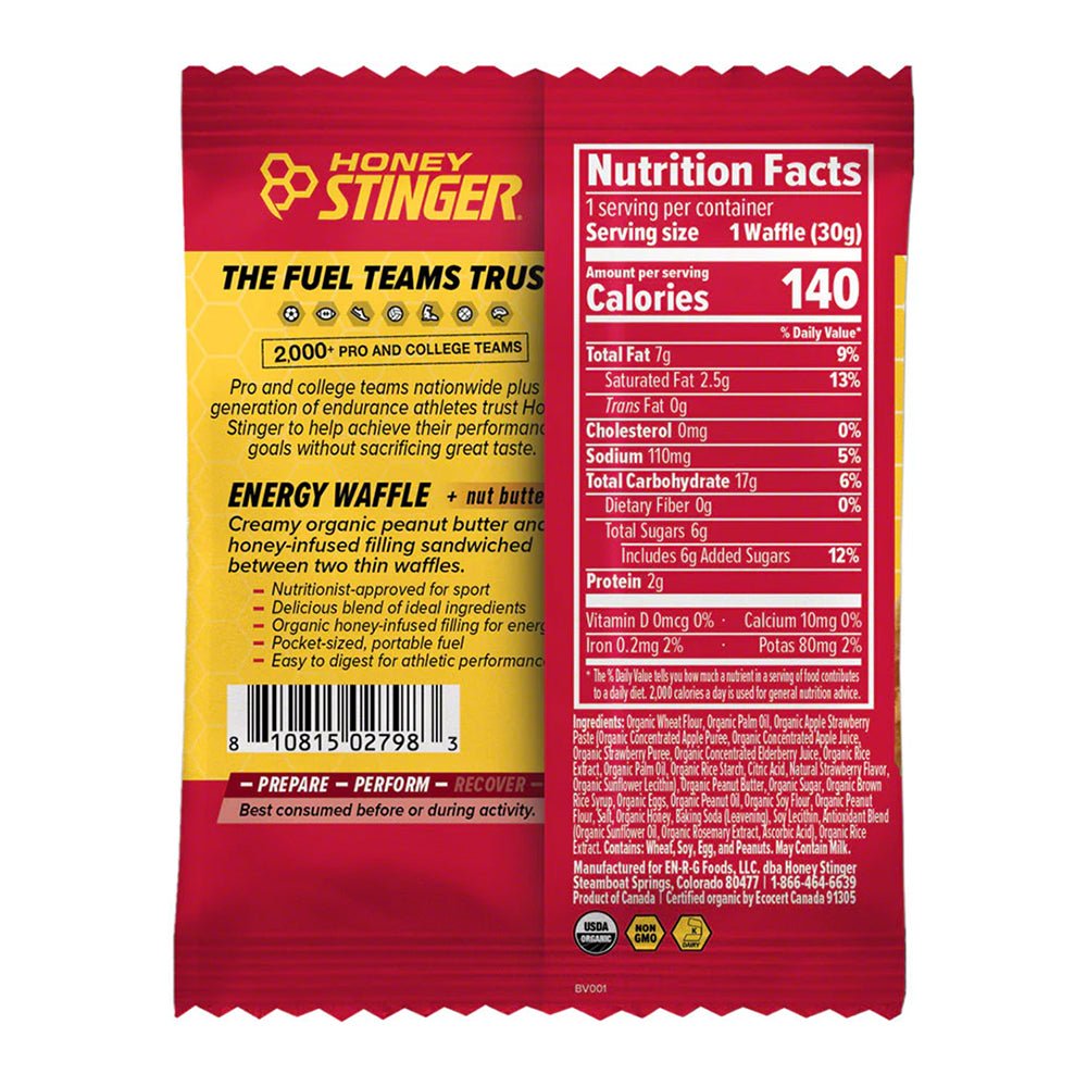Honey Stinger Waffle - Peanut Butter Strawberry - Fuel Goods