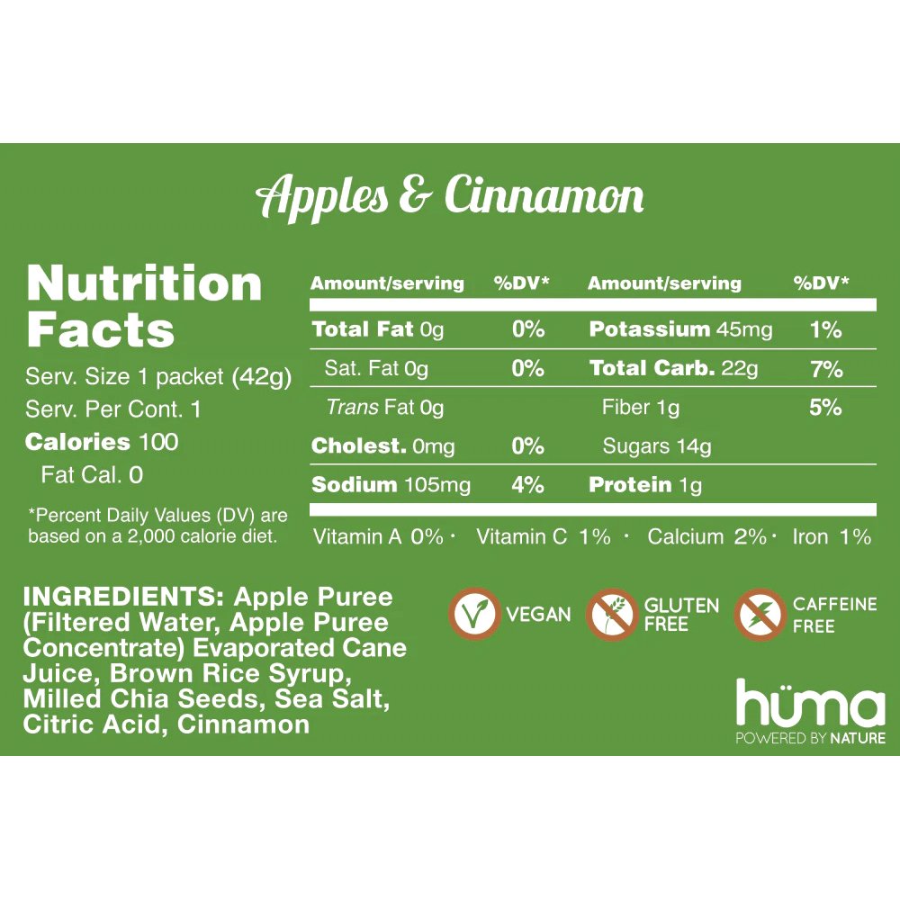 Huma Energy Gel - Apples & Cinnamon - Fuel Goods