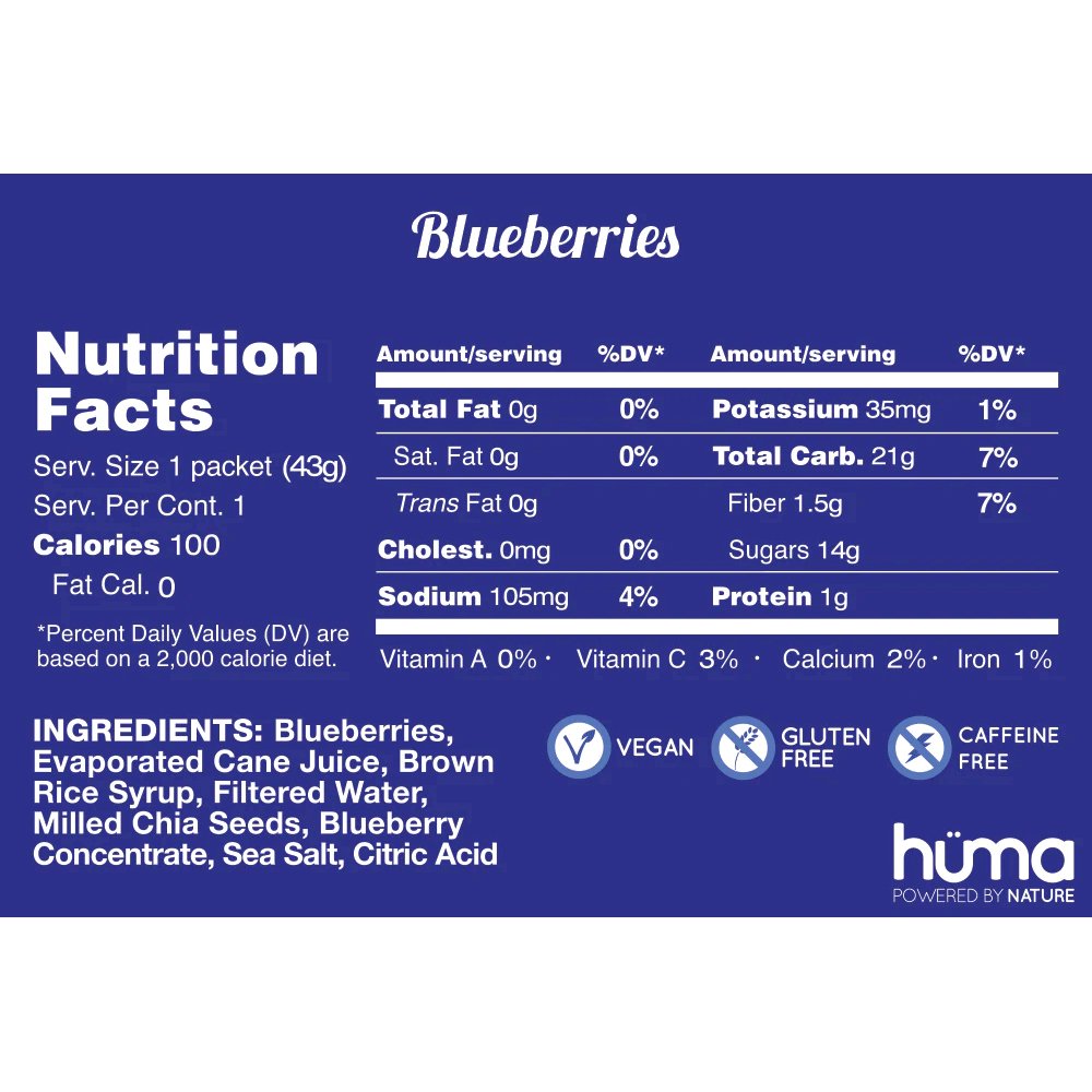 Huma Energy Gel - Blueberries - Fuel Goods