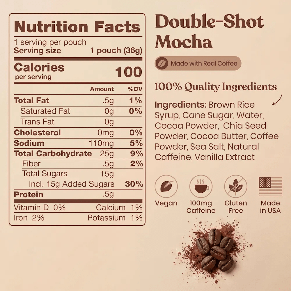 Huma Energy Gel - Double Shot Mocha - Fuel Goods