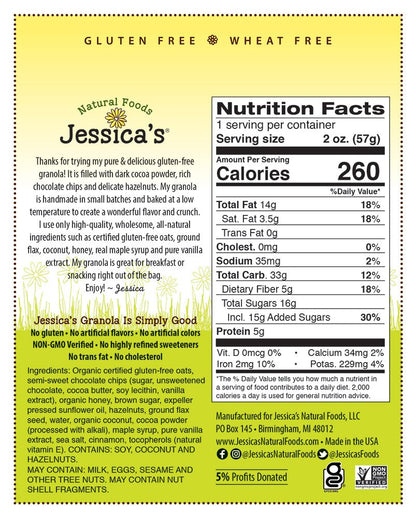 Jessica's Granola Hazelnut Chocolate-2oz - Fuel Goods