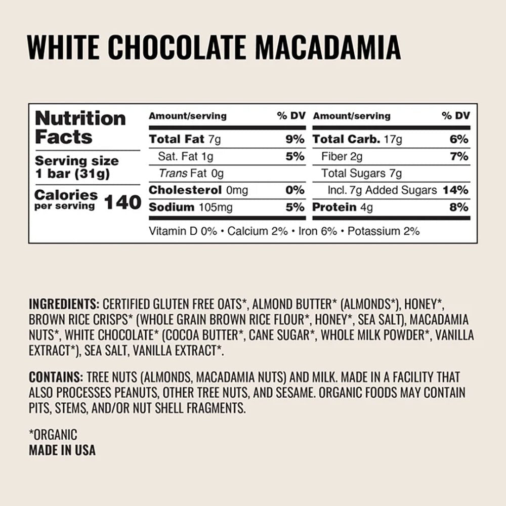 Kate's Real Food Bar - White Chocolate Macadamia - Fuel Goods