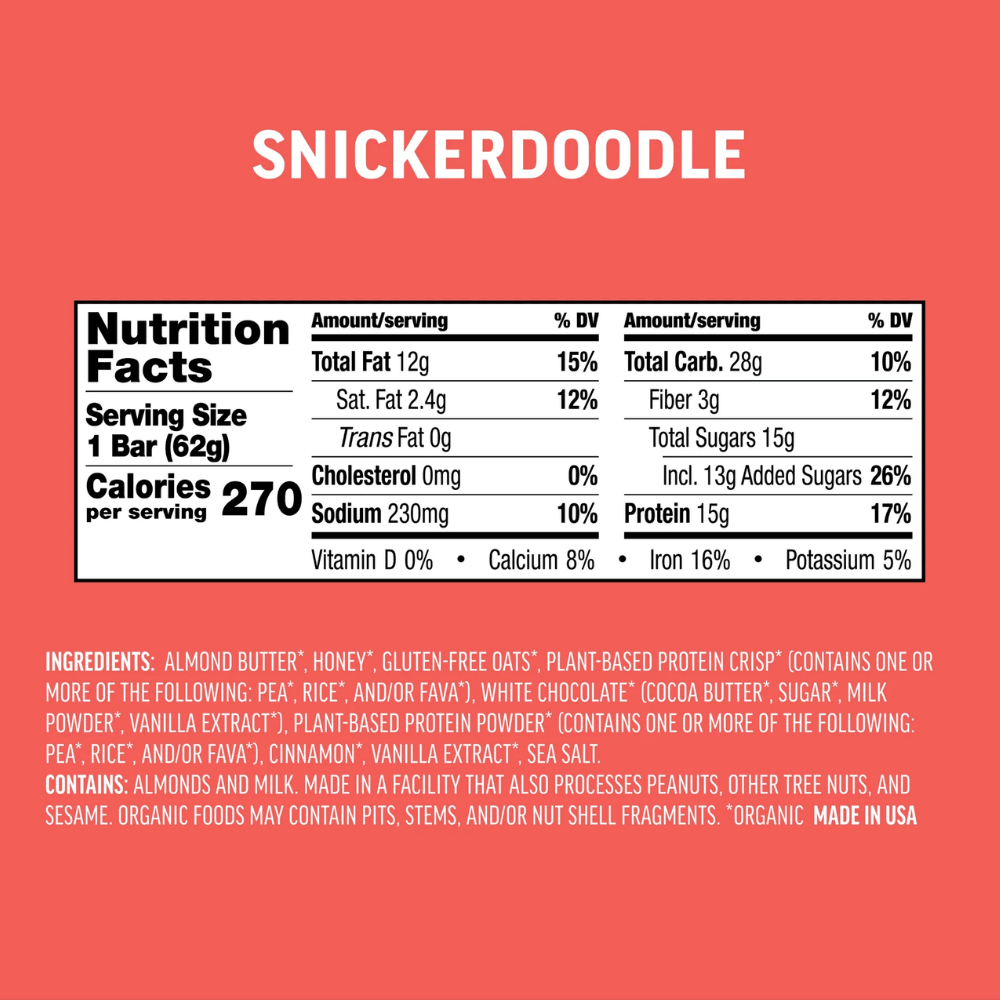 Kate's Real Food Protein Bar - Snickerdoodle - Fuel Goods