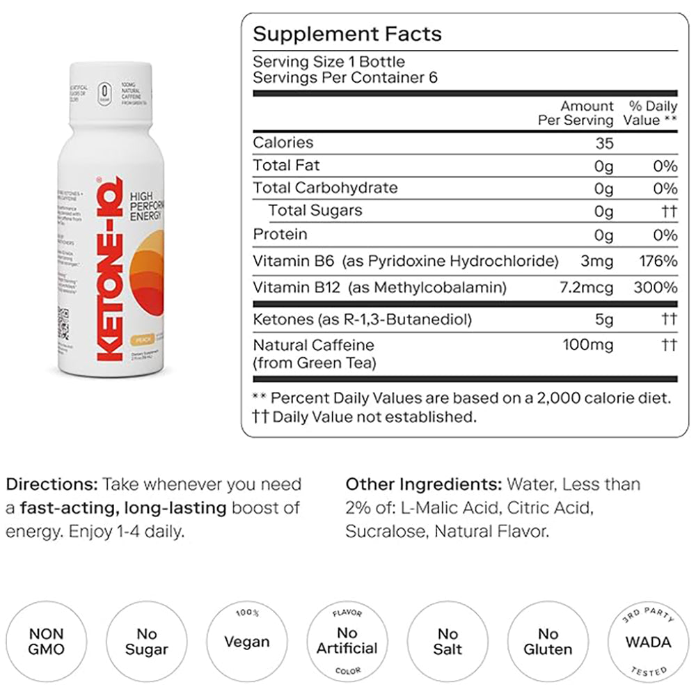 Ketone - IQ™ + Caffeine Peach Shot - Fuel Goods