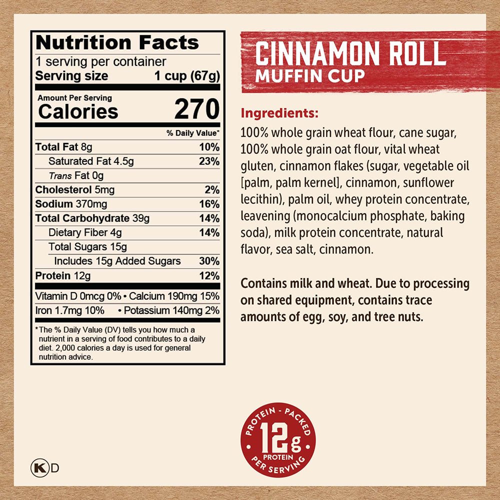 Kodiak Cakes Muffin Power Cup - Cinnamon Roll - Fuel Goods