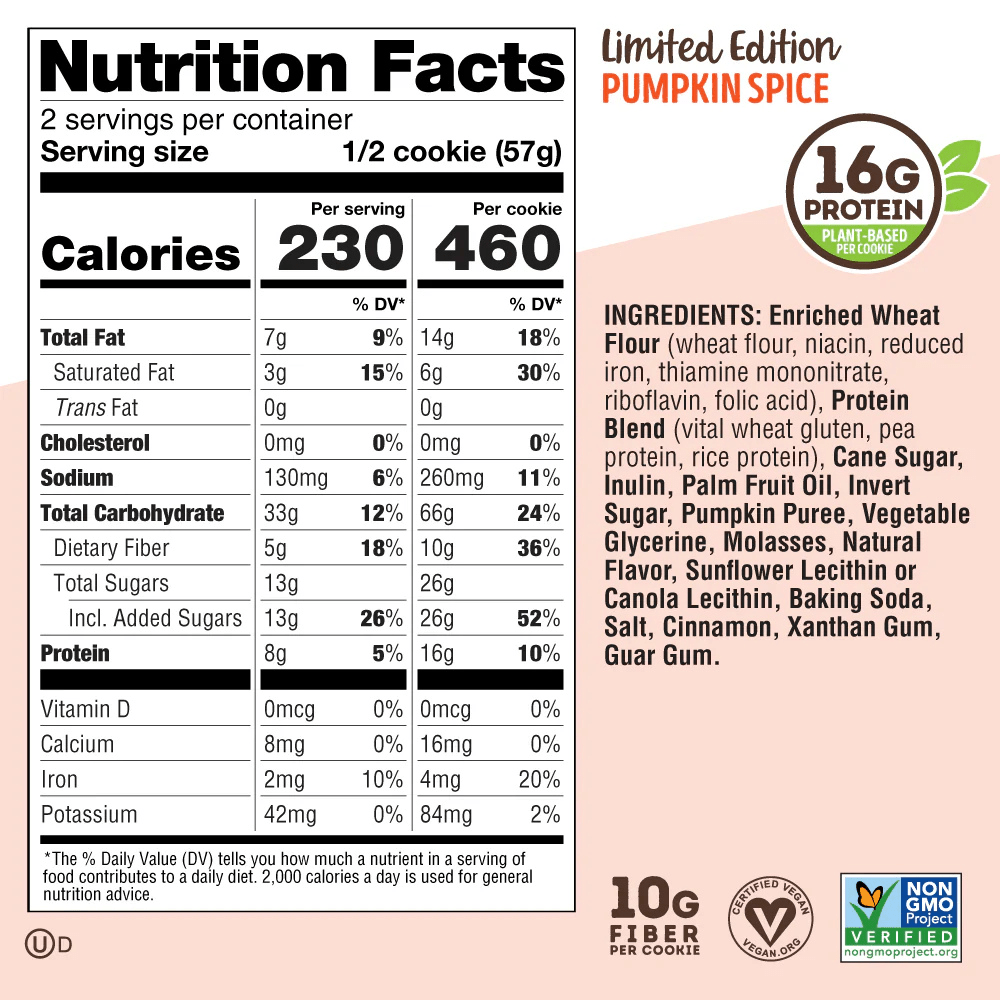 Lenny & Larrys Complete Cookie - Pumpkin Spice - Fuel Goods