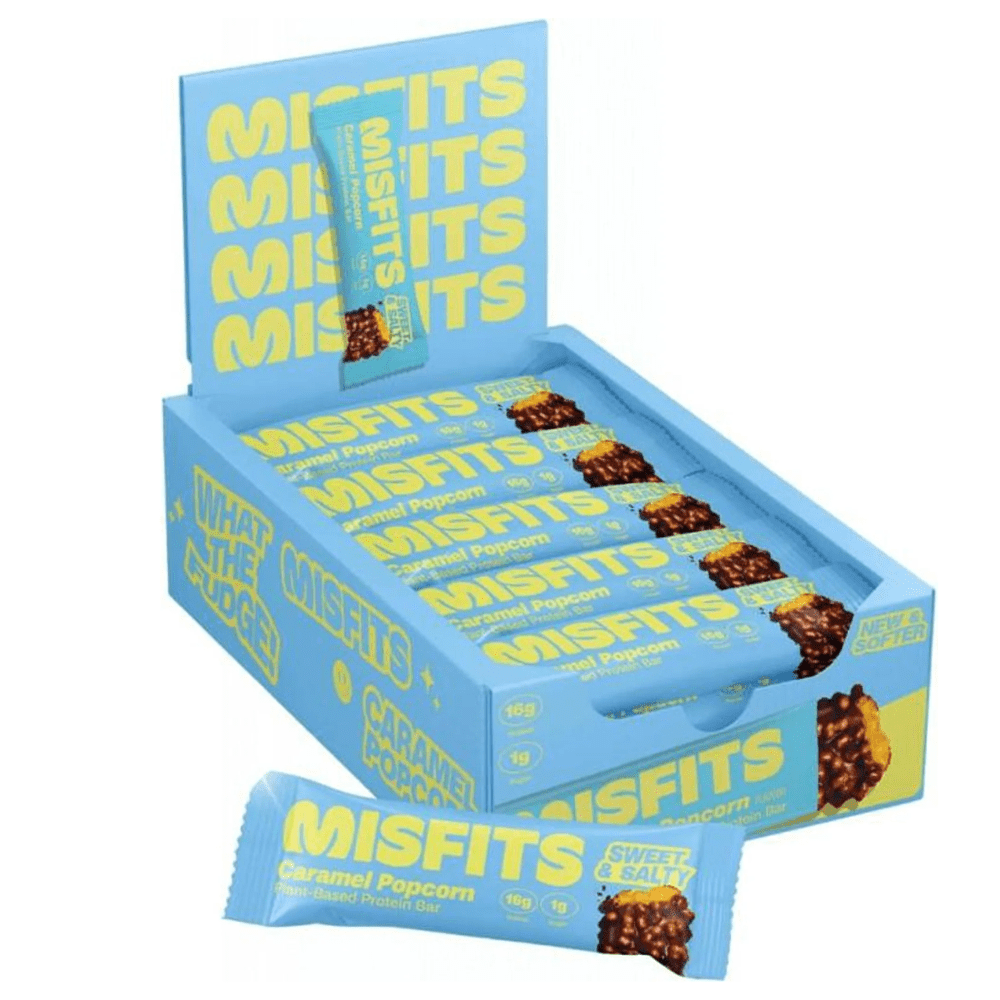 Misfits Plant Based Protein Bar - Caramel Popcorn - Fuel Goods