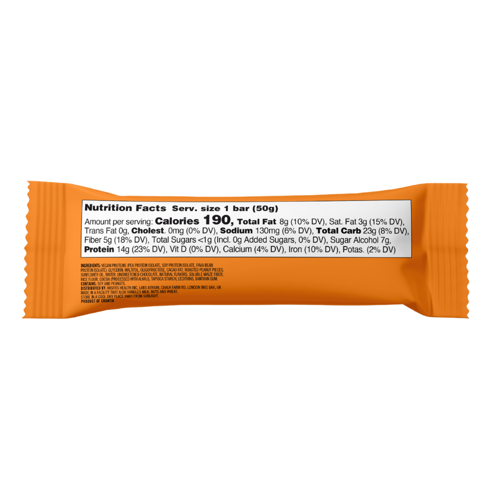 Misfits Plant Based Protein Bar - Peanut Butter Fudge - Fuel Goods