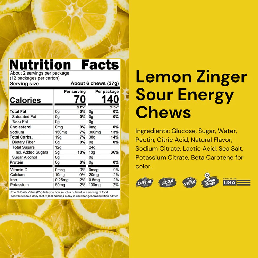 Noogs Sour Energy Chews - Lemon Zinger - Fuel Goods