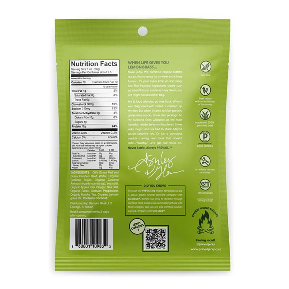 Prevail - Lemongrass Beef Jerky - Fuel Goods