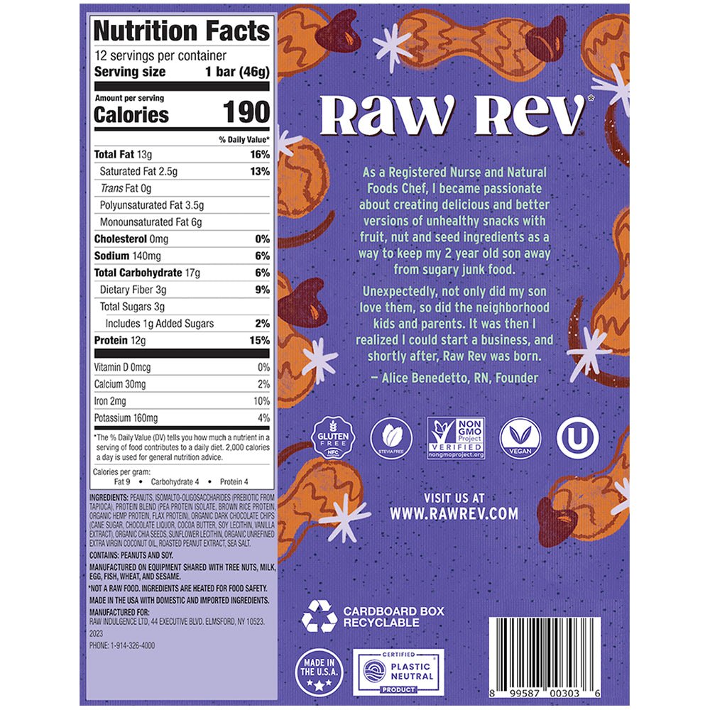 Raw Rev Bar - Peanut Butter Dark Chocolate Sea Salt - Fuel Goods