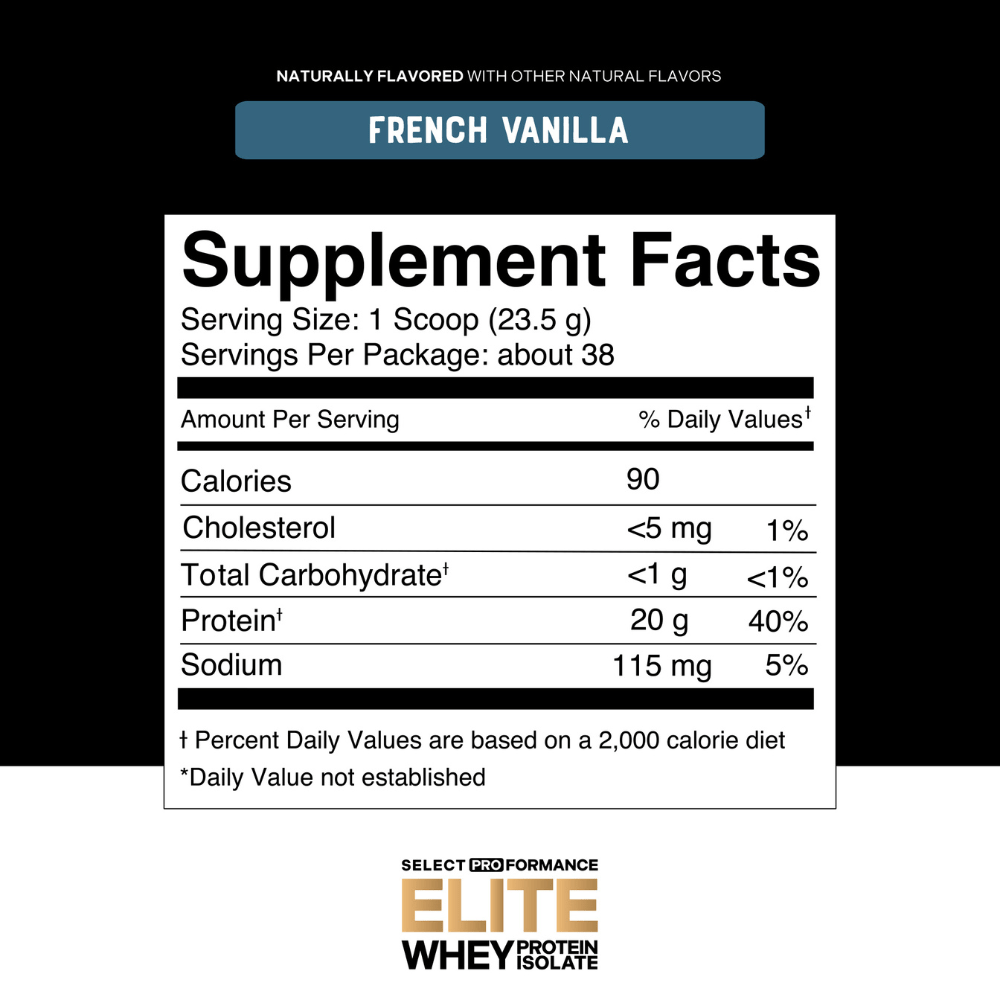 Select Proformance Elite Whey Protein Isolate - French Vanilla - Fuel Goods