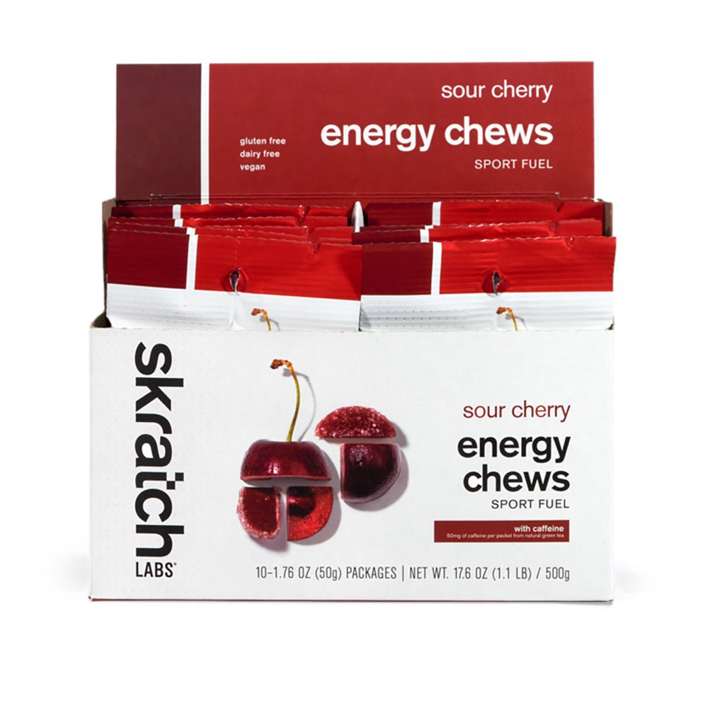 Skratch Labs Energy Chews - Sour Cherry + 50mg caffeine | Fuel Goods