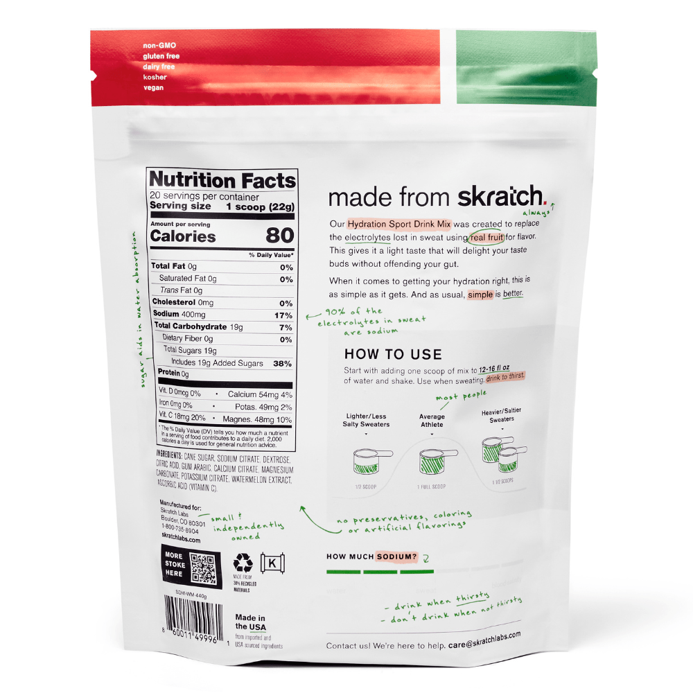 Skratch Labs Hydration Sport Drink Mix 20 Serving - Watermelon - Fuel Goods