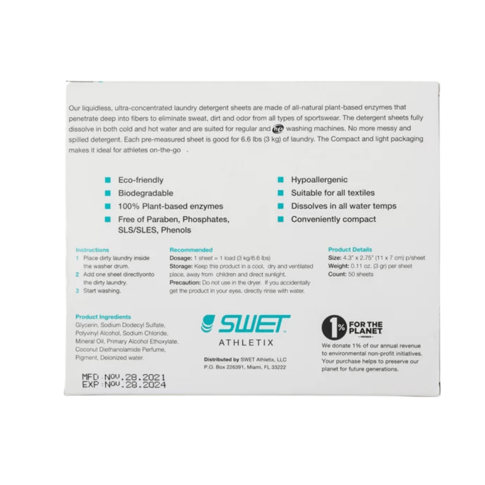 Swet Athletix - WearFresh Laundry Detergent Sheets for Activewear - Fuel Goods