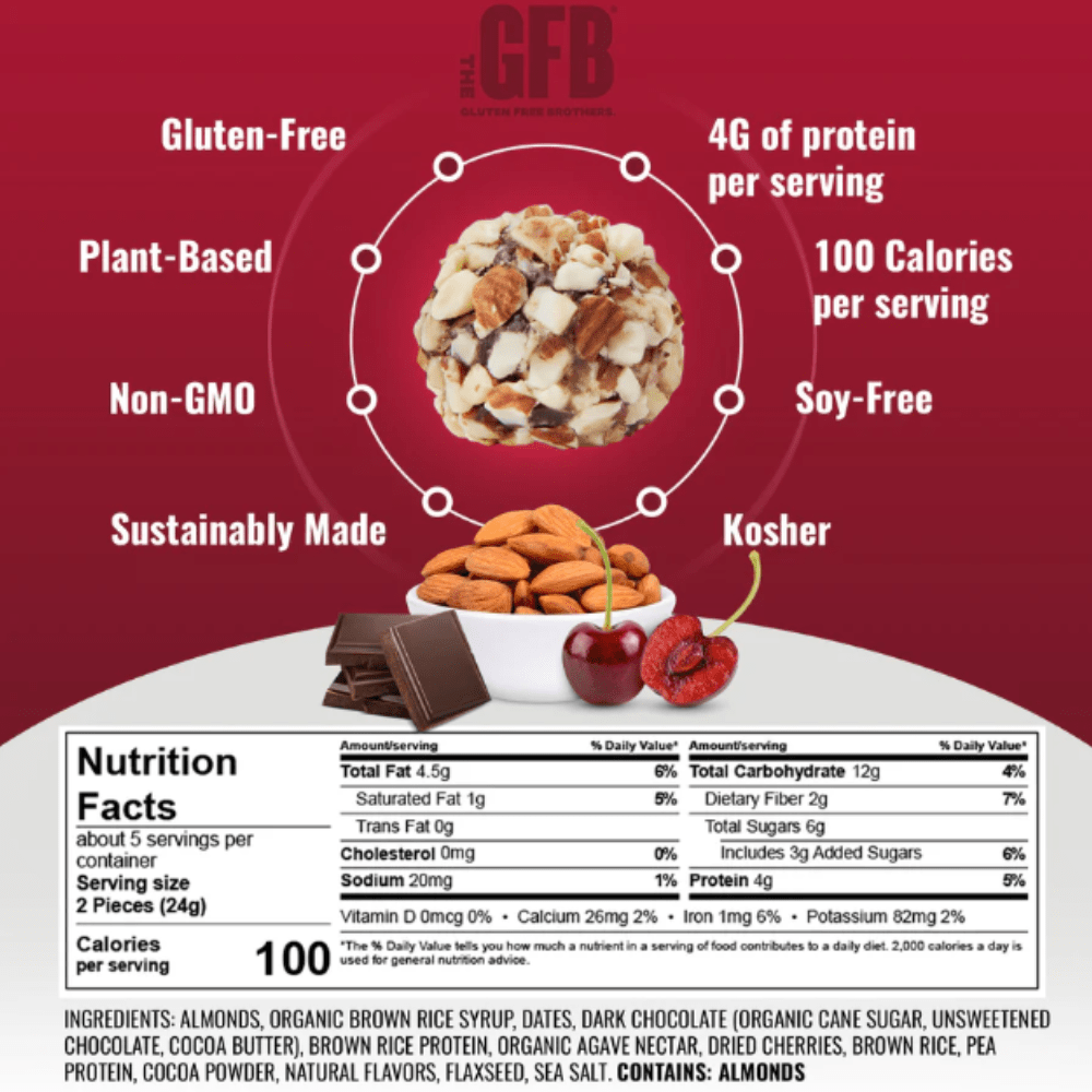 The GFB Bites 4oz - Chocolate Cherry Almond - Fuel Goods