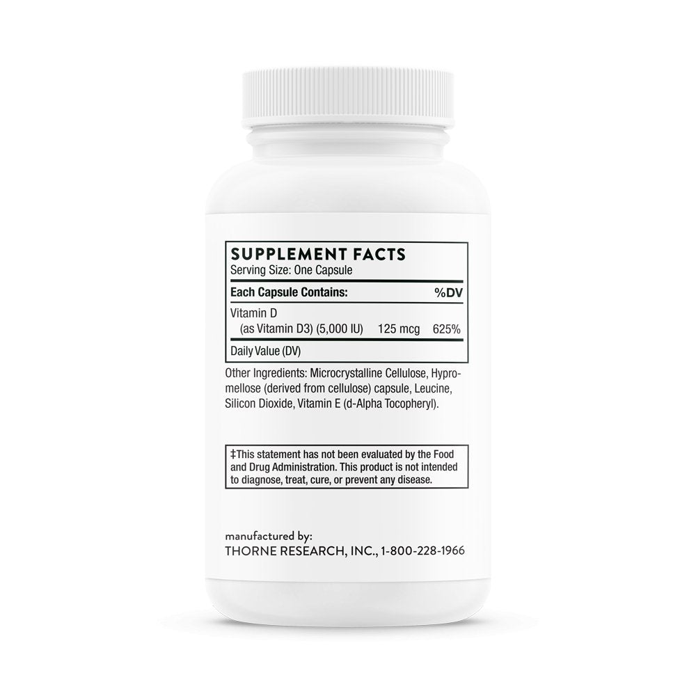 Thorne Vitamin D - 5,000 - NSF Certified for Sport (60caps) - Fuel Goods