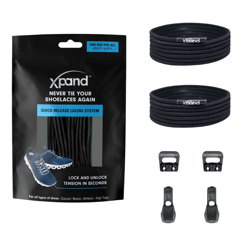 Xpand Laces No - Tie Round Laces - Solid Black - Fuel Goods