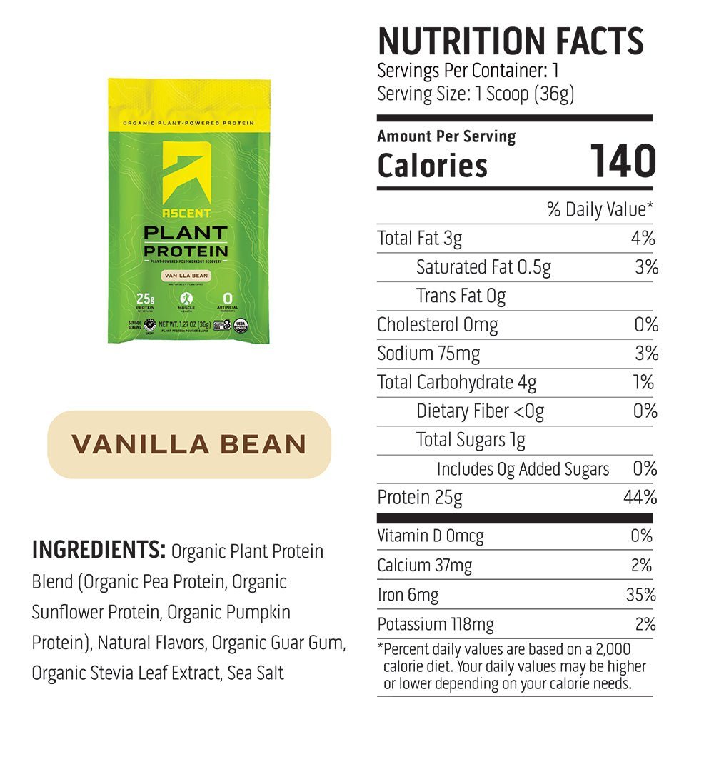 Ascent Plant Protein - Plant Vanilla - Fuel Goods