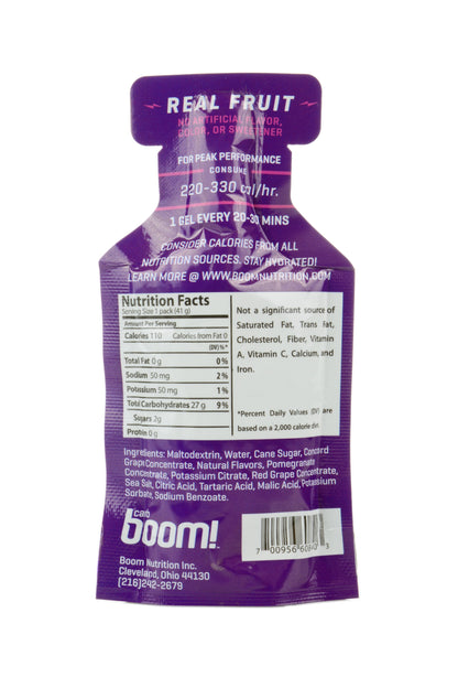 Boom Energy Gel - Grape Pomegranate - Fuel Goods