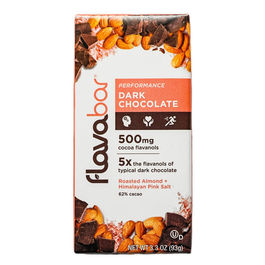 FlavaNaturals FlavaBar Performance Chocolate - Roasted Almond + Himalayan Pink Salt - Fuel Goods