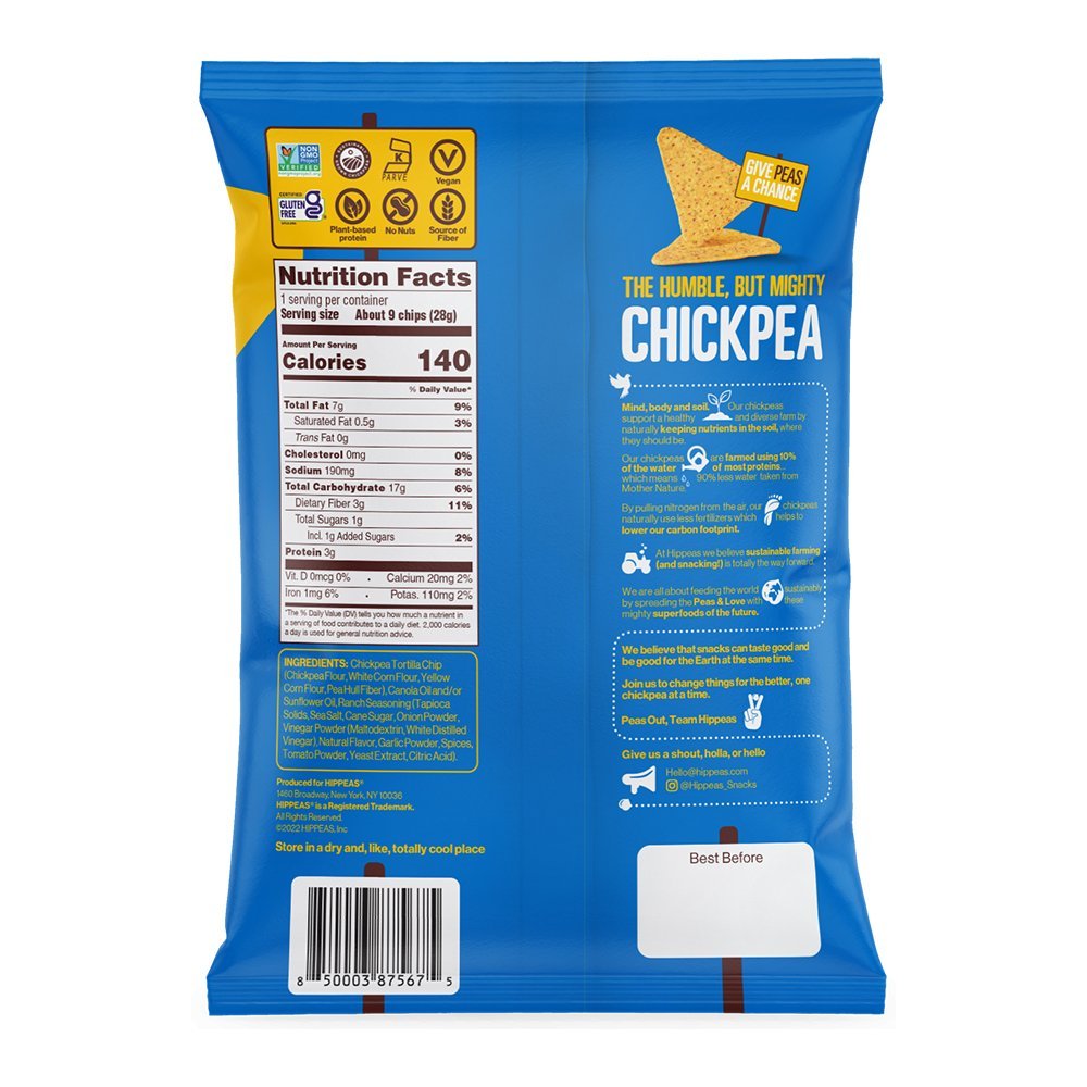 Hippeas Chickpea Tortilla Chips - Rockin' Ranch - Fuel Goods