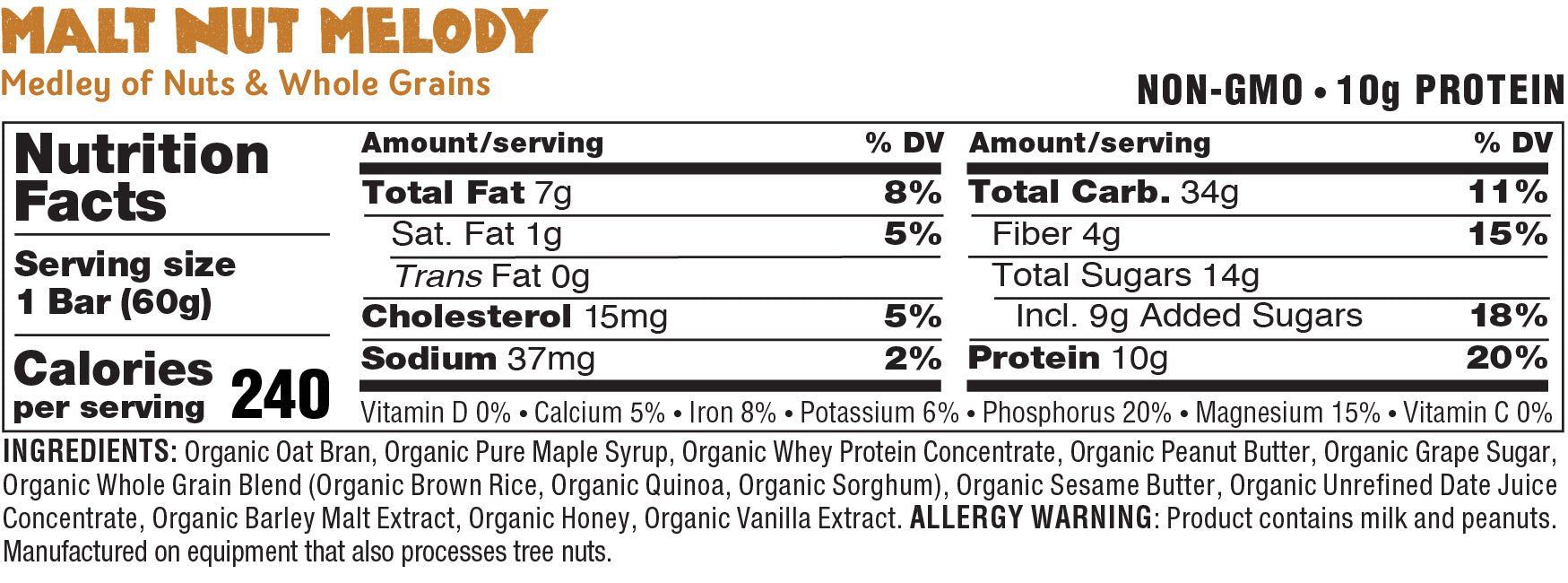 JamBar Artisan Energy Bar - Malt Nut Melody - Fuel Goods