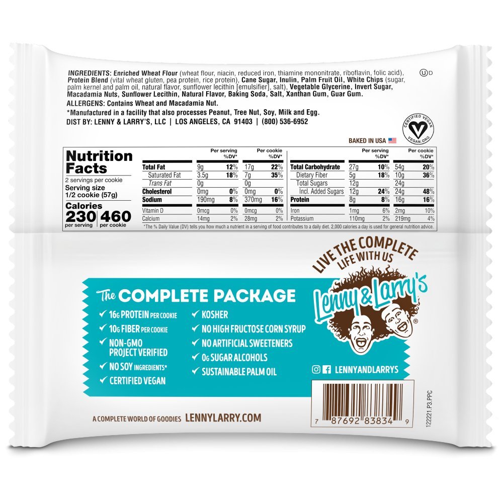 Lenny & Larry Complete Cookie - White Chocolate Macadamia - Fuel Goods