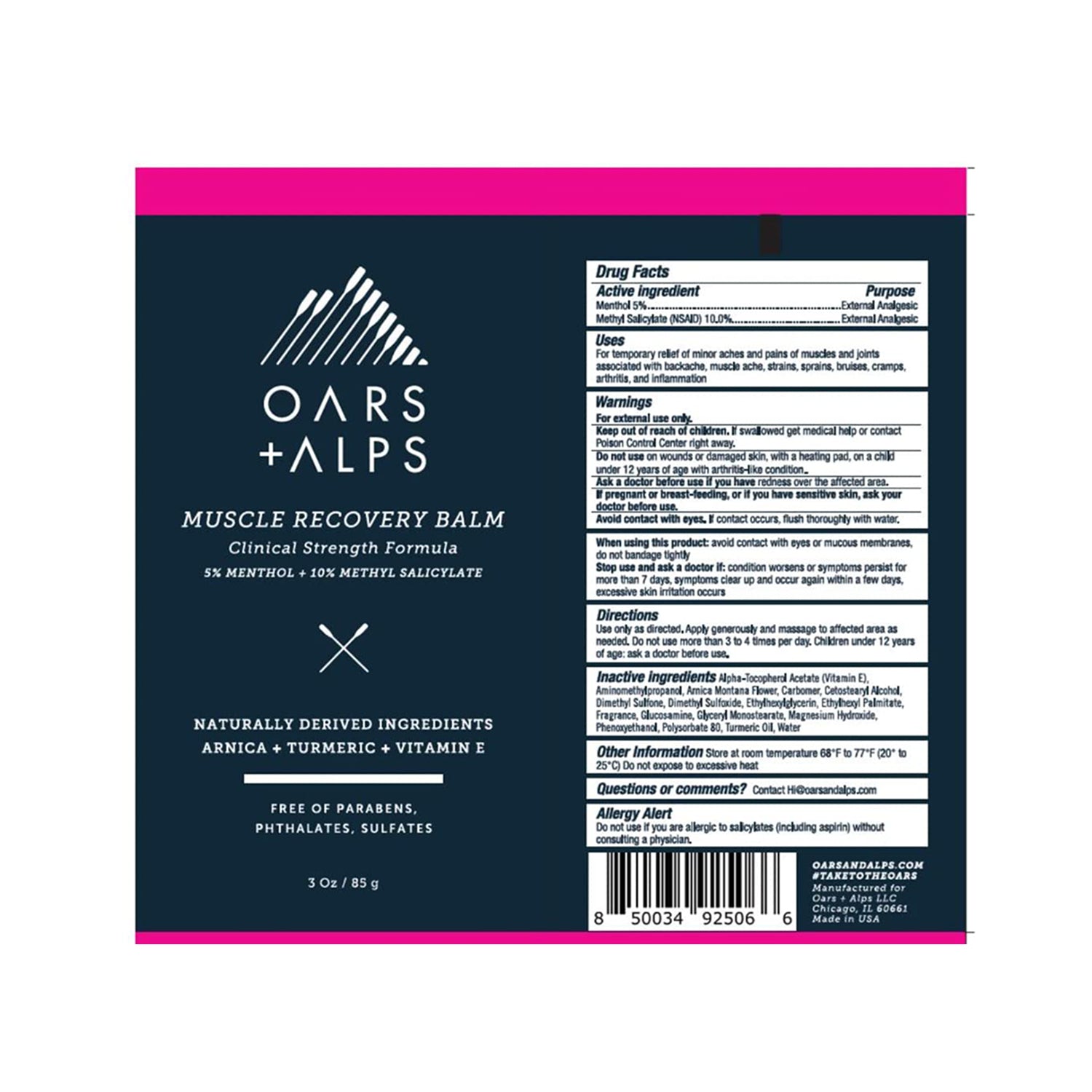 Oars and Alps Muscle Recovery Balm - Muscle Recovery Balm - Fuel Goods