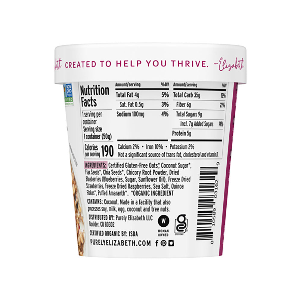 Purely Elizabeth Mixed Berry Superfood Oat Cup with Prebiotic Fiber - Fuel Goods